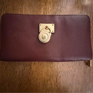 Michael Kors Dark Brown Wallet with Gold Accents